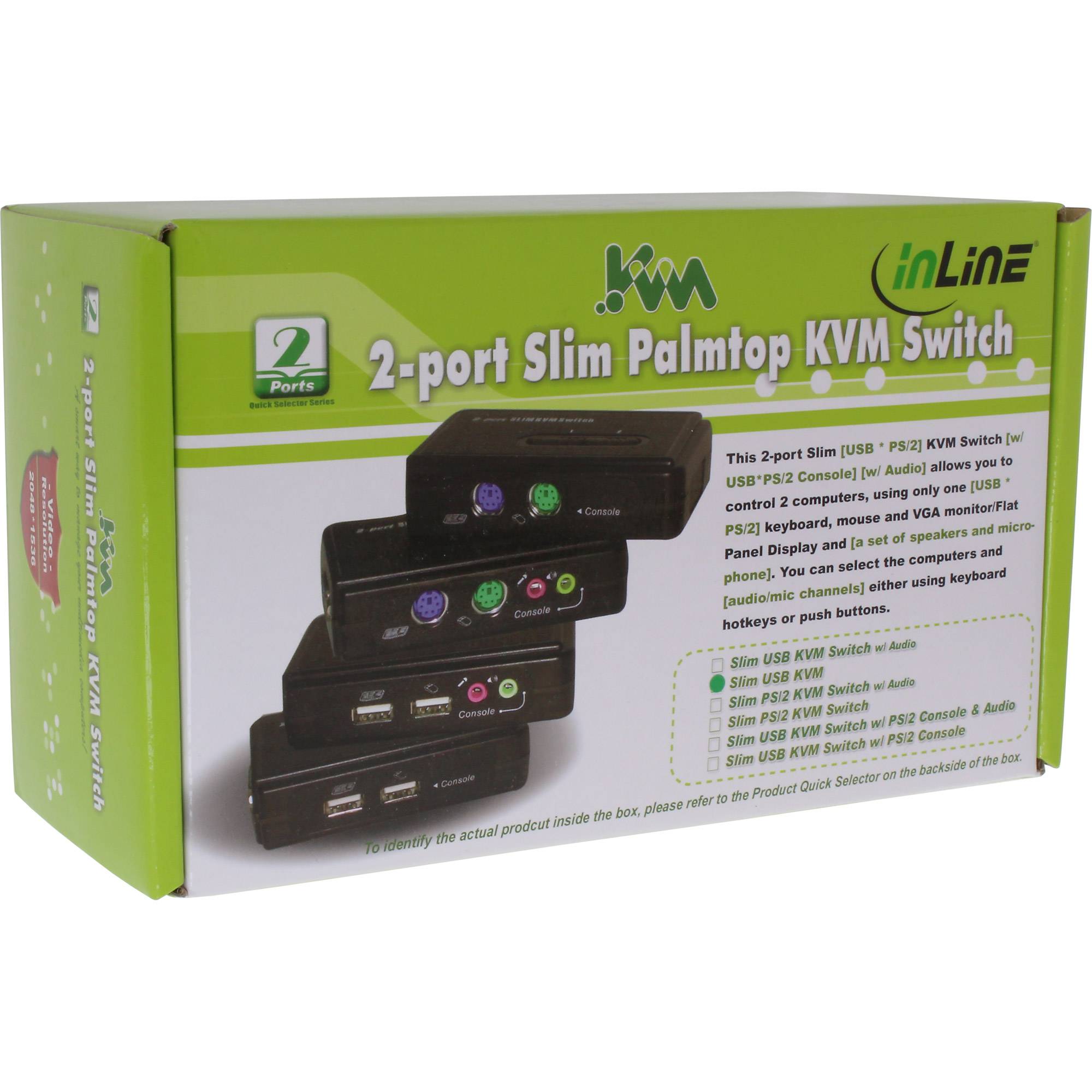 InLine - KVM-Switch - 2 x KVM port(s) - 1 lokaler Benutzer