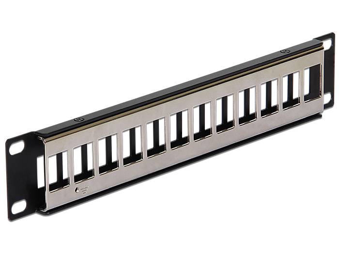 DeLOCK Keystone Patch Panel - Patch Panel - Schwarz - 1U - 25.4 cm (10")