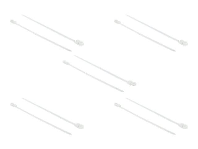 DeLOCK Cable Tie with Fastening Eyelet - Kabelbinder - 30 cm - weiß (Packung mit 10)