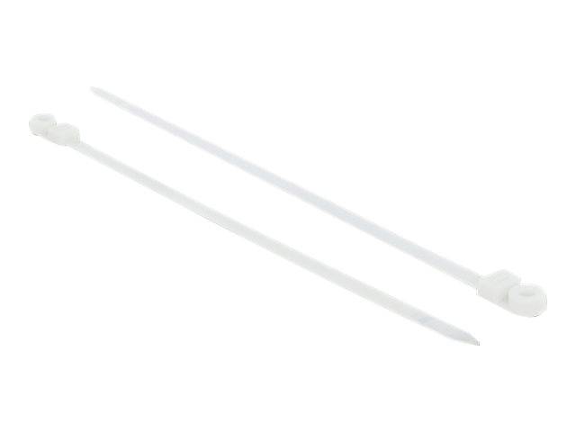 DeLOCK Cable Tie with Fastening Eyelet - Kabelbinder - 30 cm - weiß (Packung mit 10)