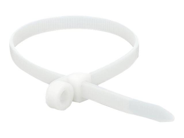 DeLOCK Cable Tie with Fastening Eyelet - Kabelbinder - 30 cm - weiß (Packung mit 10)