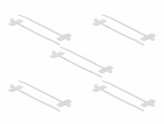 DeLOCK Cable Tie with Label Tap - Kabelbinder - 10 cm - weiß (Packung mit 10)