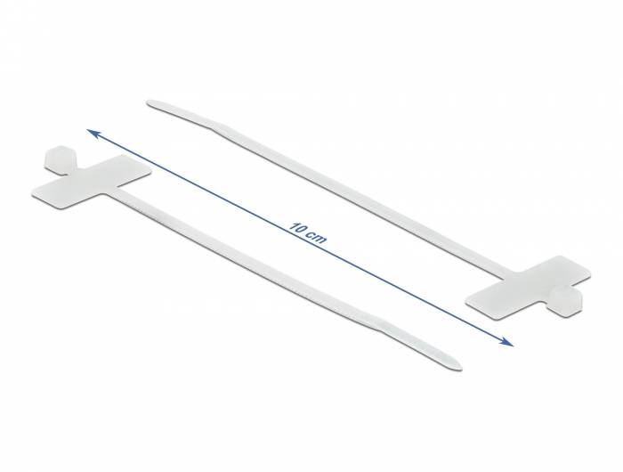 DeLOCK Cable Tie with Label Tap - Kabelbinder - 10 cm - weiß (Packung mit 10)