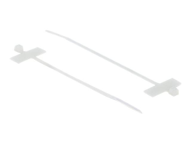 Delock Cable Tie with Label Tap - Kabelbinder - 10 cm - weiß (Packung mit 10)