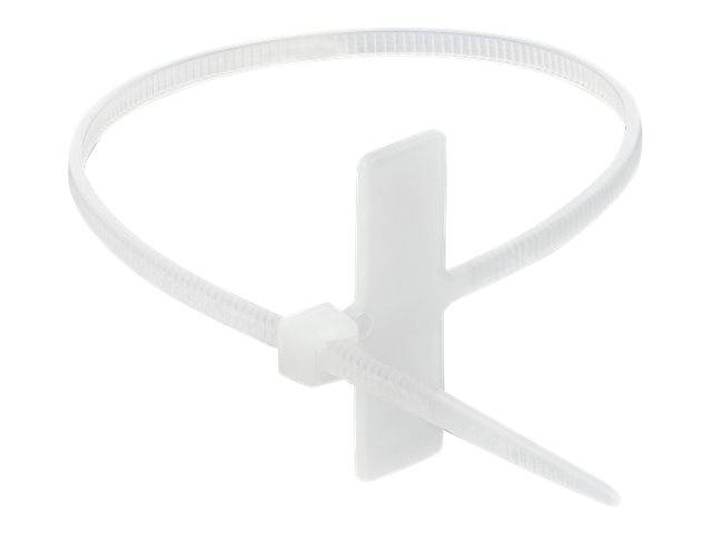 Delock Cable Tie with Label Tap - Kabelbinder - 10 cm - weiß (Packung mit 10)