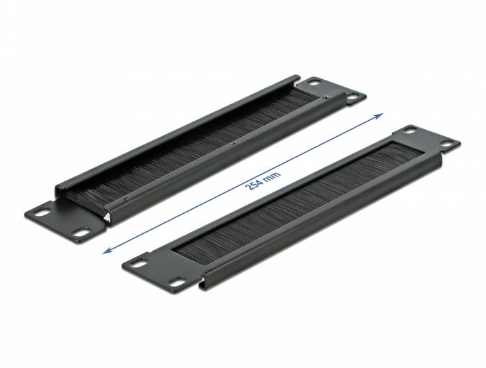 DeLOCK Cable Management Brush Strip - Rack-Bürstenleiste - Schwarz - 1U - 25.4 cm (10")