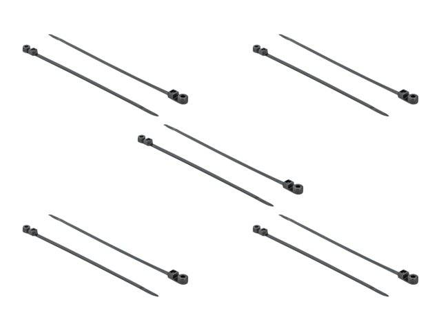 DeLOCK Cable Tie with Fastening Eyelet - Kabelbinder - 30 cm - Schwarz (Packung mit 10)