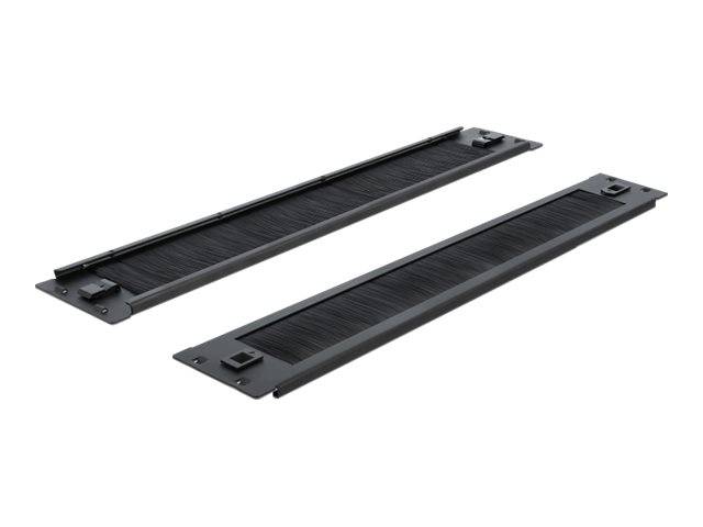 DeLOCK - Kabelabdeckung mit Bürsten - Rack montierbar - Schwarz - 2U - 48.3 cm (19")