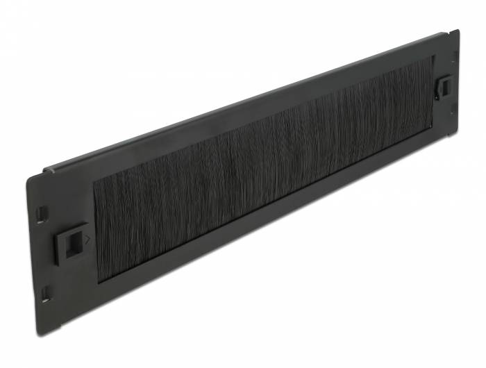 DeLOCK - Kabelabdeckung mit Bürsten - Rack montierbar - Schwarz - 2U - 48.3 cm (19")