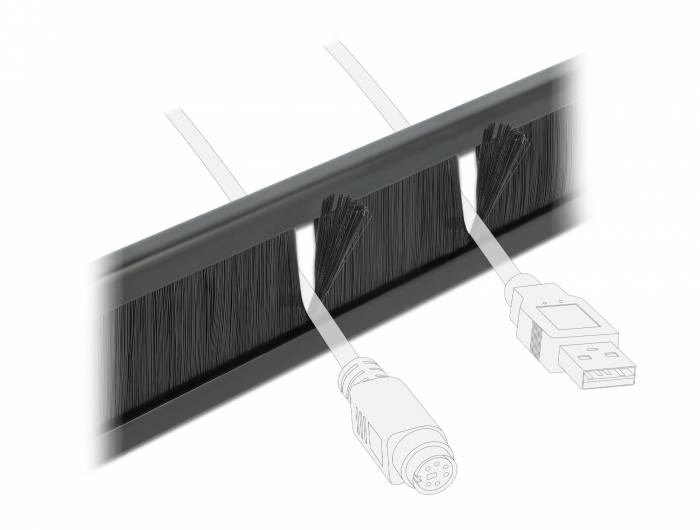 DeLOCK - Kabelabdeckung mit Bürsten - Rack montierbar - Schwarz - 2U - 48.3 cm (19")