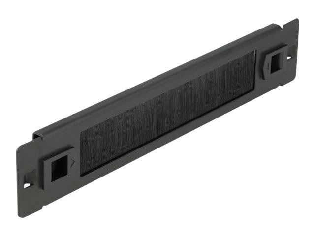 DeLOCK - Kabelabdeckung mit Bürsten - Rack montierbar - Schwarz - 1U - 25.4 cm (10")