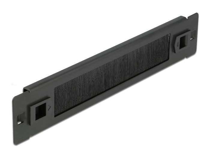 DeLOCK - Kabelabdeckung mit Bürsten - Rack montierbar - Schwarz - 1U - 25.4 cm (10")