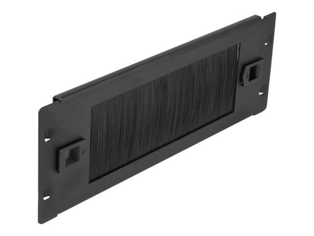 DeLOCK - Kabelabdeckung mit Bürsten - Rack montierbar - Schwarz - 2U - 25.4 cm (10")