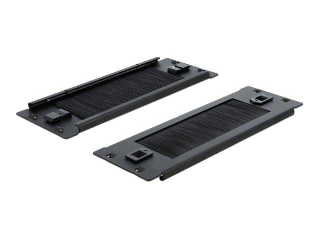 DeLOCK - Kabelabdeckung mit Bürsten - Rack montierbar - Schwarz - 2U - 25.4 cm (10")