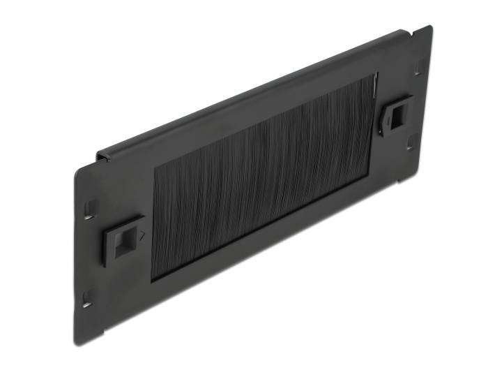 DeLOCK - Kabelabdeckung mit Bürsten - Rack montierbar - Schwarz - 2U - 25.4 cm (10")