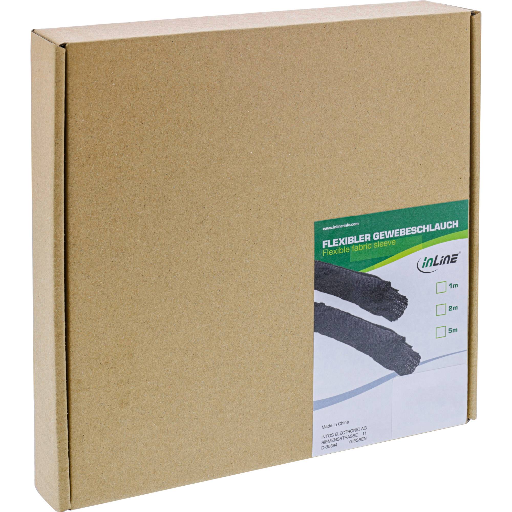 INLINE - Kabelgeflechtschlauch Polyester - selbstverschließend - schwarz - 25mm - 1m