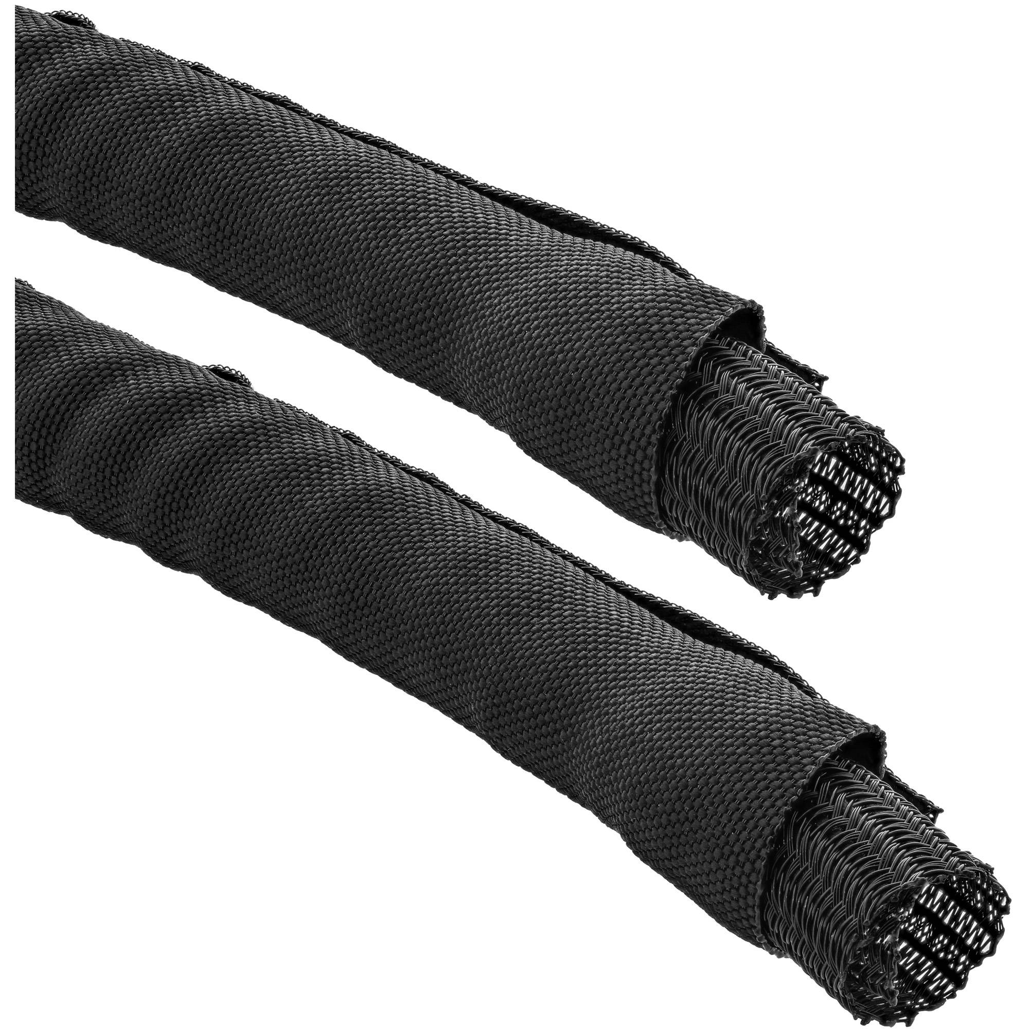 INLINE - Kabelgefelchtschlauch Polyester - selbstverschließend - schwarz - 10mm - 2m