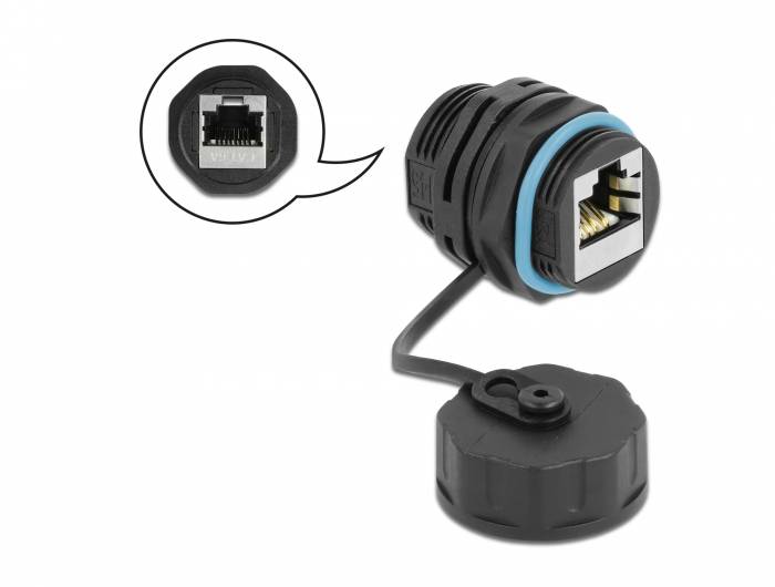 DeLOCK - Netzwerkkoppler - RJ-45 (W) abgedichtet bis RJ-45 (W)