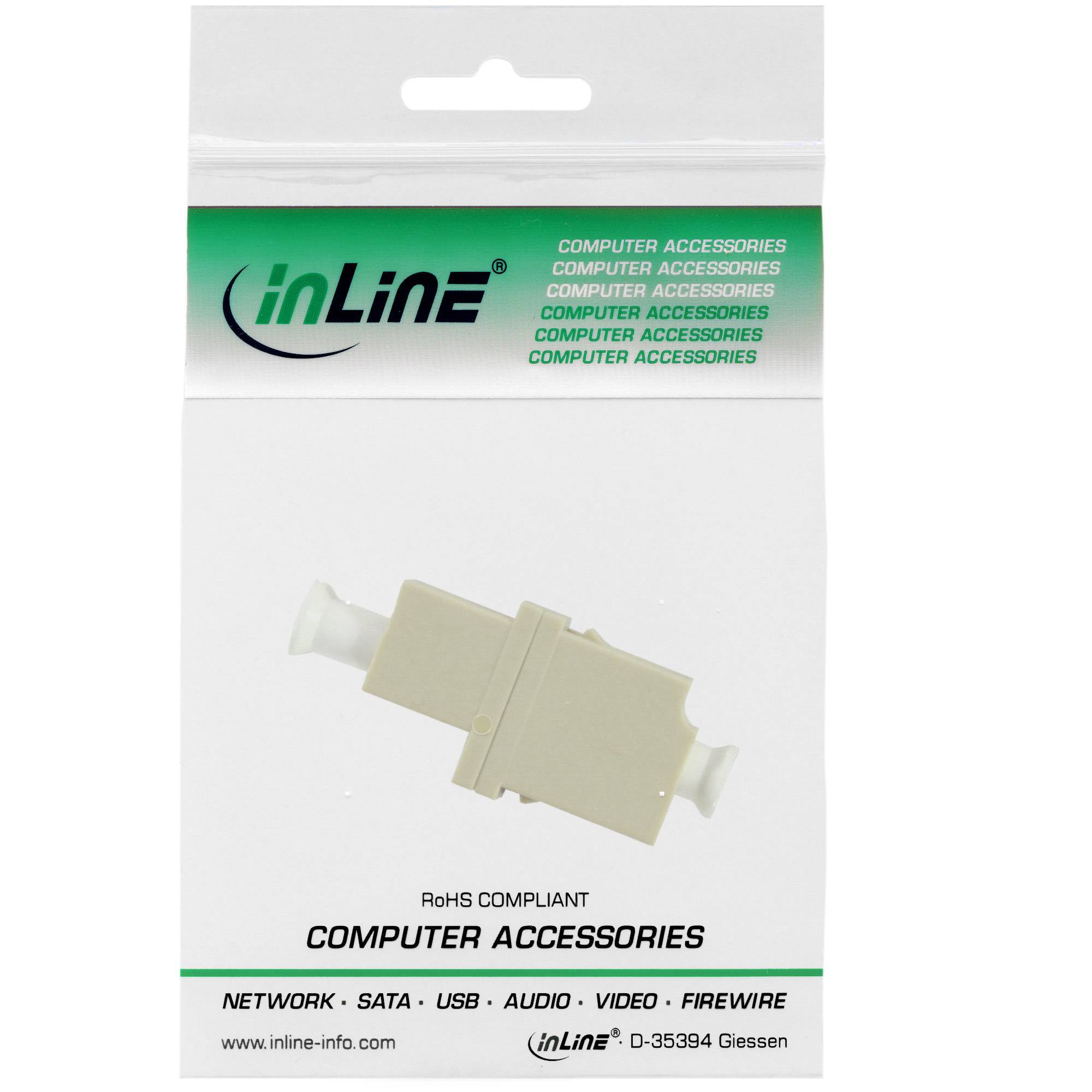 INLINE - LWL Kupplung - Duplex LC/LC - multimode - beige - Keramik-Hülse