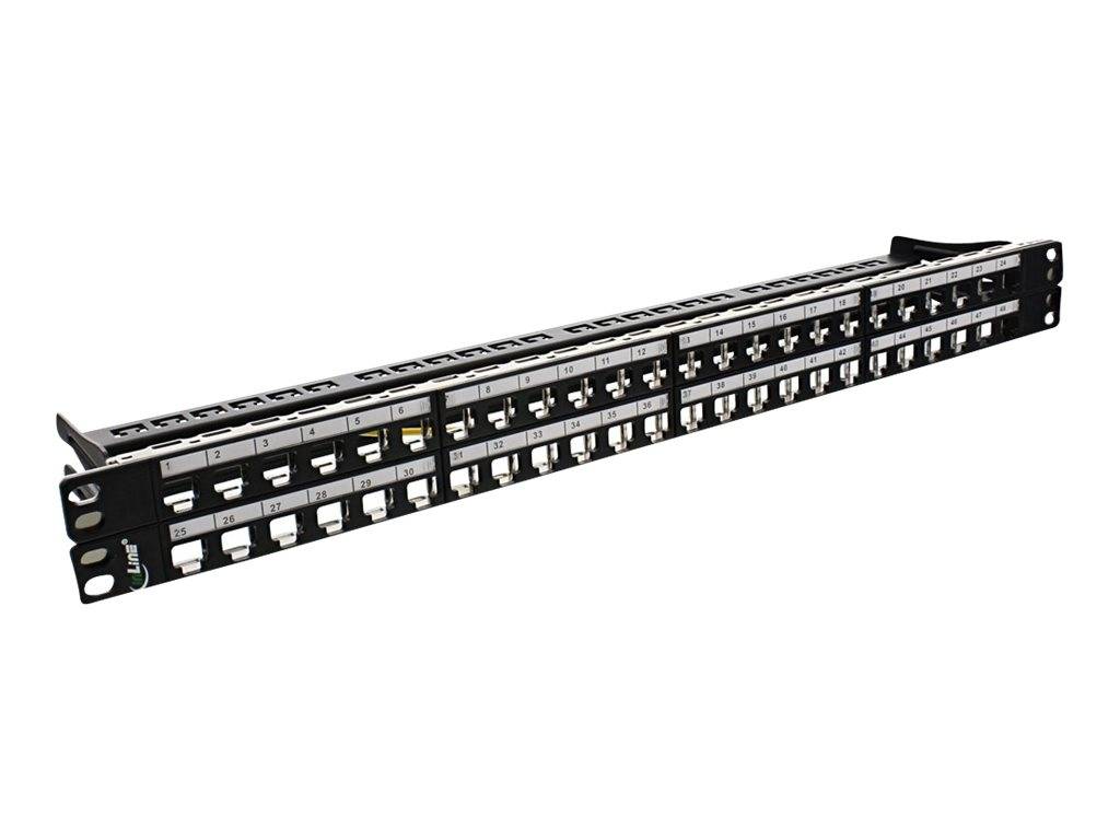 INLINE - Patchfeld Leerblech 48-fach - für RJ45 Keystone Snap-In 19""/1HE - schwarz