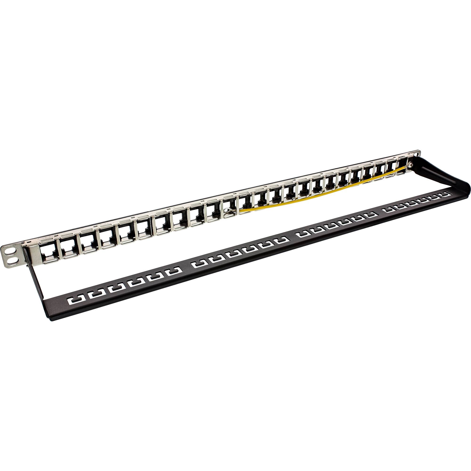 INLINE - Patchfeld Leerblech 24-fach - für RJ45 Keystone Snap-In 19""/0.5HE schwarz