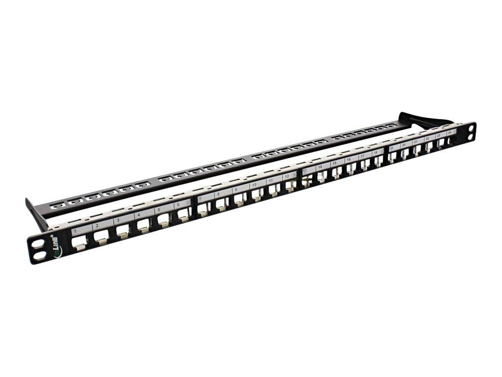 INLINE - Patchfeld Leerblech 24-fach - für RJ45 Keystone Snap-In 19""/0.5HE schwarz