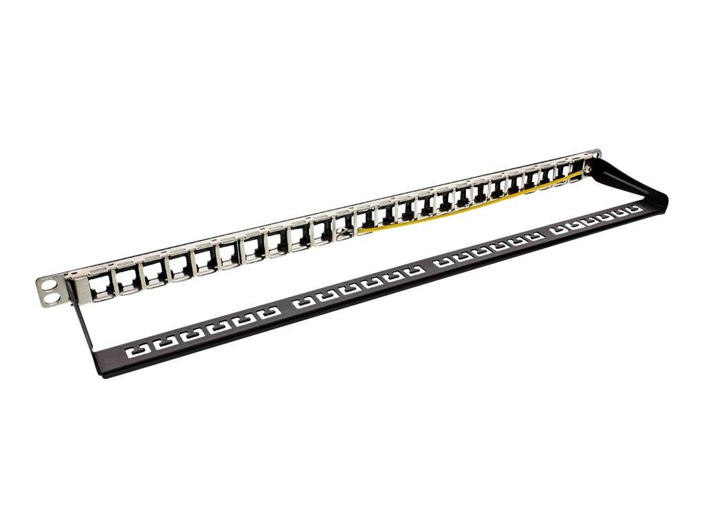 INLINE - Patchfeld Leerblech 24-fach - für RJ45 Keystone Snap-In 19""/0.5HE schwarz