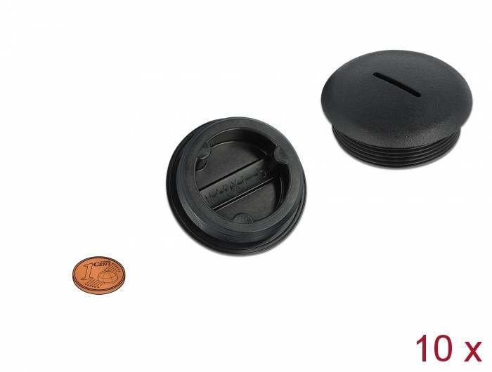 DeLOCK - Verschlussstopfen - Schwarz (Packung