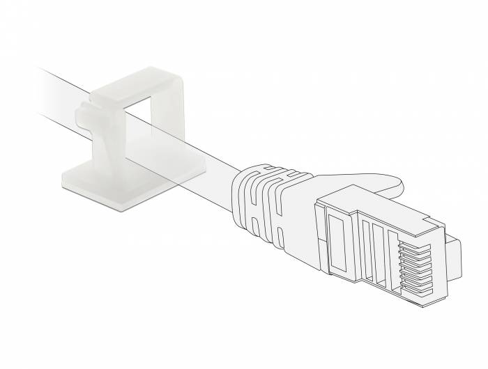 DeLOCK - Kabelhalter - weiß (Packung mit 10)