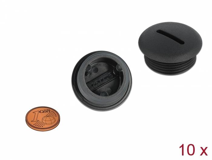 DeLOCK - Verschlussstopfen - Schwarz (Packung