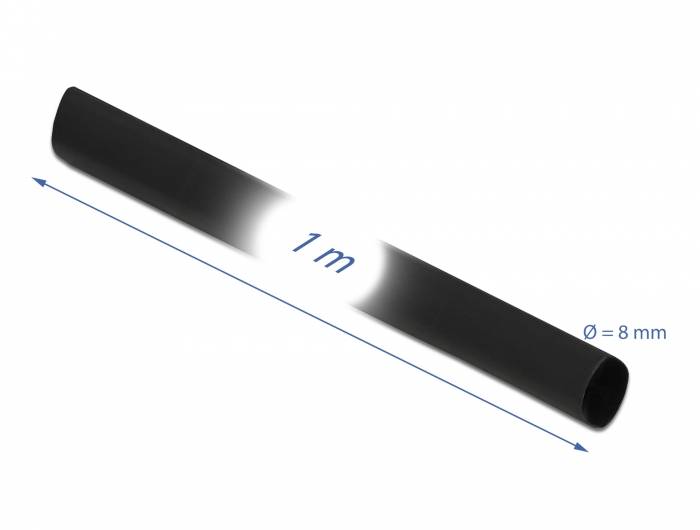 DeLOCK - Schrumpfschlauch - 1 m - Schwarz