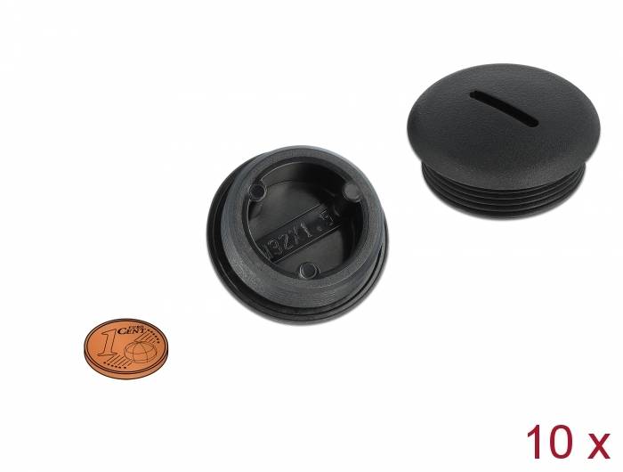 DeLOCK - Verschlussstopfen - Schwarz (Packung