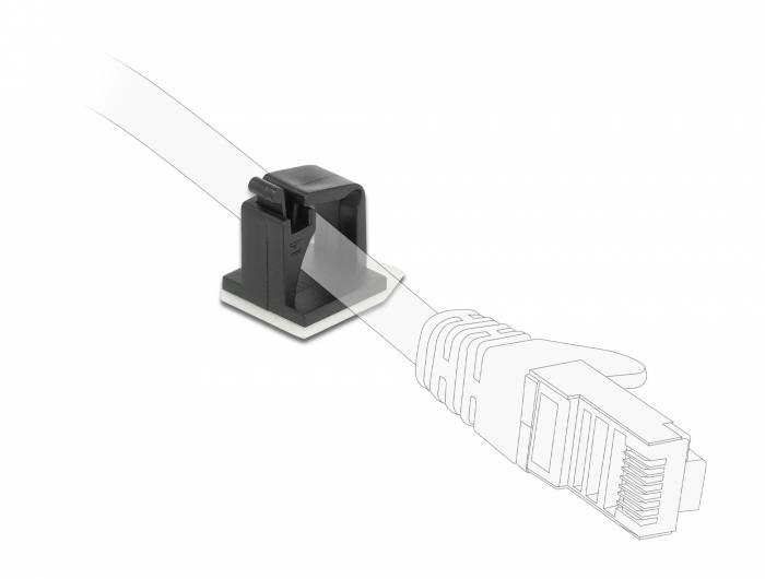 DeLOCK - Kabelhalter - Schwarz (Packung mit 10)