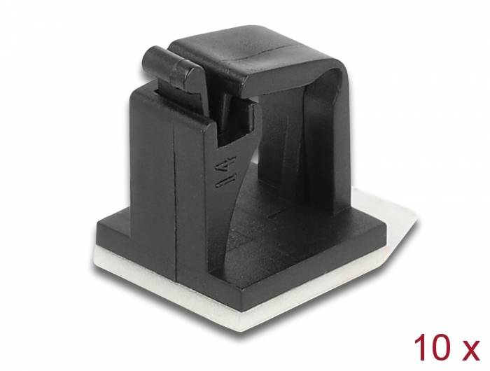 DeLOCK - Kabelhalter - Schwarz (Packung mit 10)