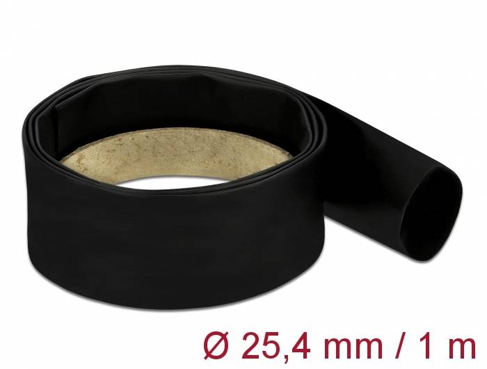 Delock - Schrumpfschlauch - 1 m - Schwarz