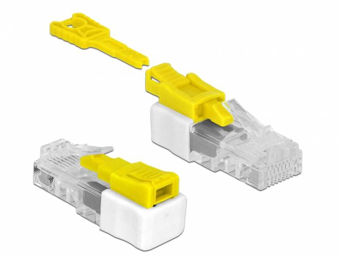 DeLOCK RJ45 Port Blocker - LAN-Portblocker - Weiß/Gelb (Packung mit 5)