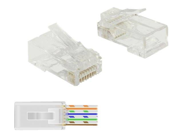 DeLOCK - Netzwerkanschluss - RJ-45 (M) - UTP - 5 - 6.5 mm - CAT 6 - durchsichtig (Packung mit 20)