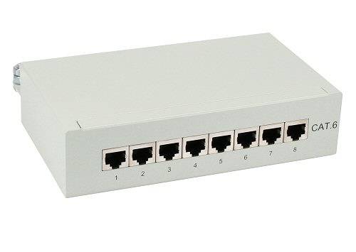 INLINE - Patchfeld Cat.6 8-fach - Desktop - grau - RAL7035