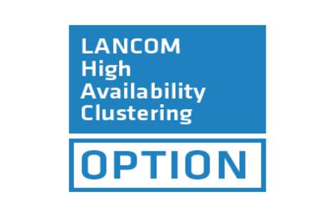 Blaues LANCOM-Logo mit der Aufschrift „LANCOM High Availability Clustering
