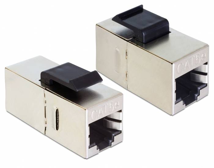 DeLOCK Keystone Module RJ45 jack > RJ45 jack Cat.5e compact - Modulare Eingabe - RJ-45 - Schwarz (Packung mit 25)