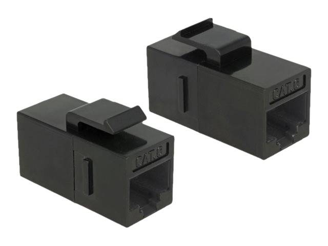 DeLOCK Keystone Module RJ45 jack > RJ45 jack Cat.6 UTP - Modulare Eingabe - RJ-45 - Schwarz (Packung mit 25)