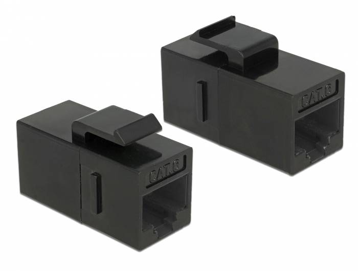 DeLOCK Keystone Module RJ45 jack > RJ45 jack Cat.6 UTP - Modulare Eingabe - RJ-45 - Schwarz (Packung mit 25)