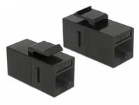 DeLOCK Keystone Module RJ45 jack > RJ45 jack Cat.6 UTP - Modulare Eingabe - RJ-45 - Schwarz (Packung mit 25)