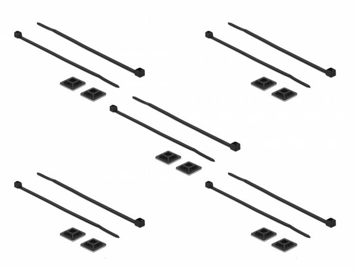 DeLOCK - Kabelbinderhalterung - Schwarz