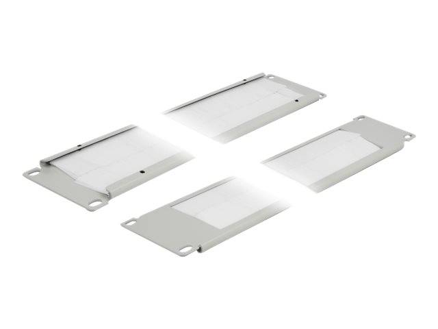 DeLOCK - Kabelführungspanel mit Bürste - Grau - 2U - 48.3 cm (19")