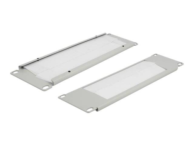 DeLOCK - Kabelführungspanel mit Bürste - Grau - 2U - 25.4 cm (10")