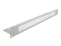 DeLOCK Cable Management Brush Strip with Cable Support Plate - Kabelführungspanel mit Bürste - Grau - 1U - 48.3 cm (19")