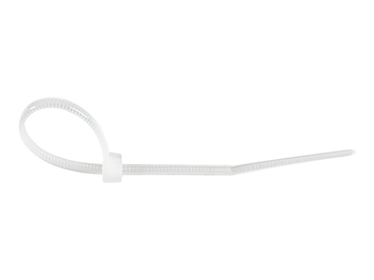 StarTech.com Kabelbinder 100x2 mm - Selbstsichernde Nylon-Kabelbinder mit Gebogener Spitze, Bündeldurchmesser bis zum 22