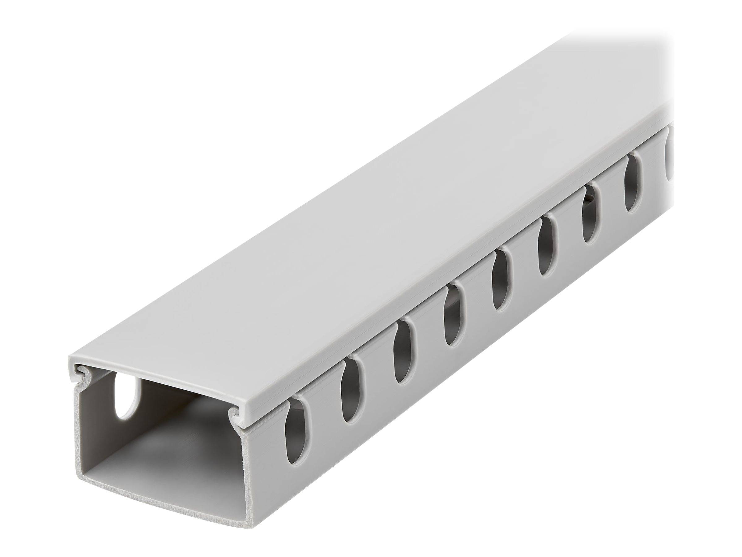 StarTech.com Open Slot Cable Management Raceway with Cover, 1-1/2""(38mm)W x 1""(25mm)H, 6.5ft(2m) length, 1/4""(8mm)