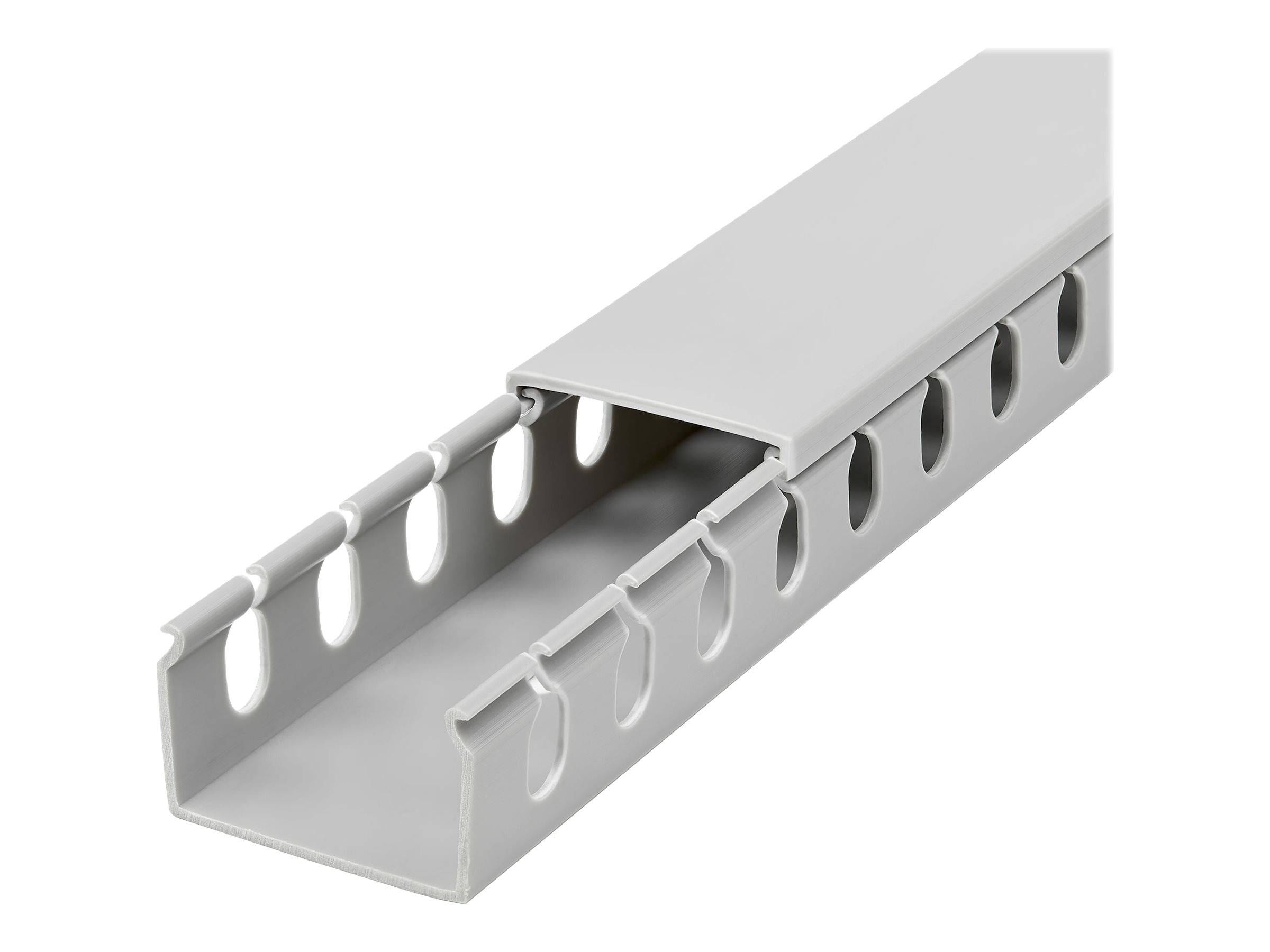 StarTech.com Open Slot Cable Management Raceway with Cover, 1-1/2""(38mm)W x 1""(25mm)H, 6.5ft(2m) length, 1/4""(8mm)